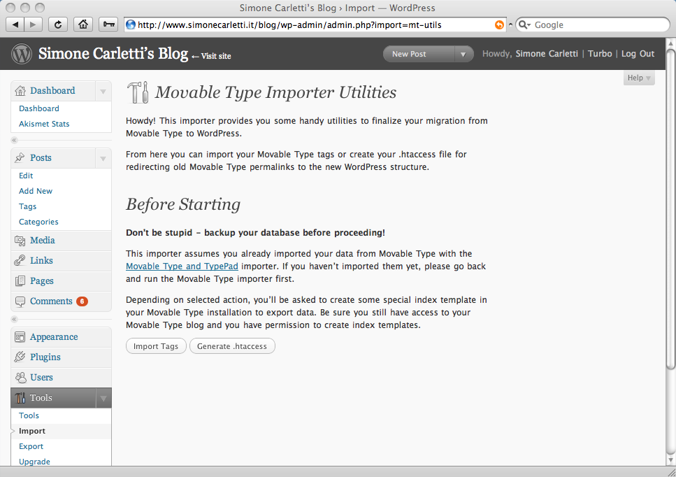 Movable Type Importer