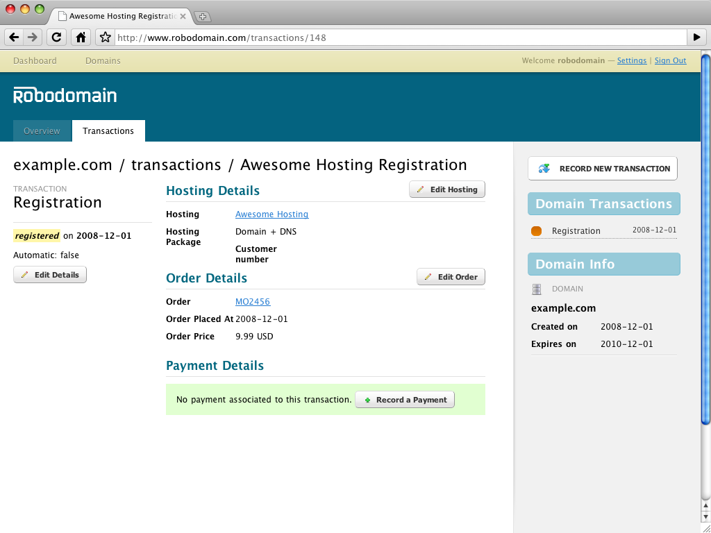 Domain Transaction